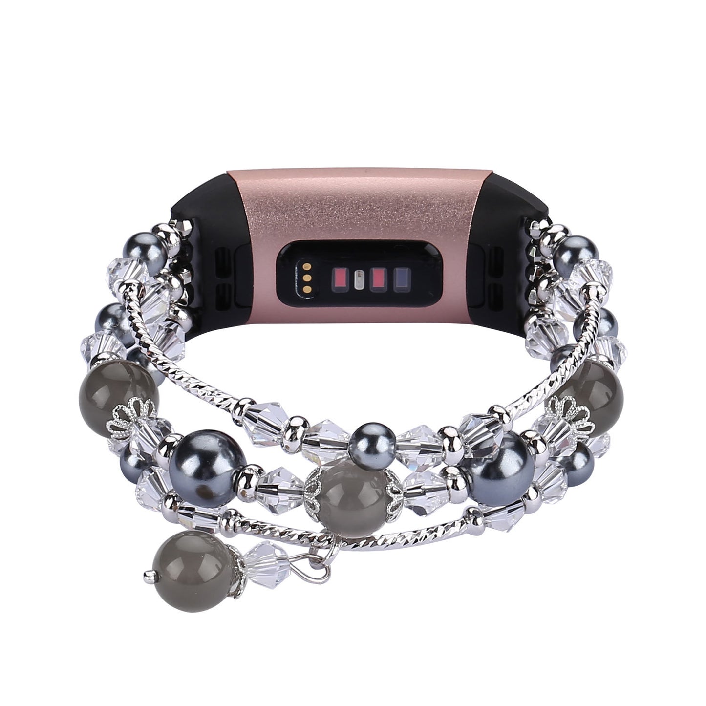 Crystal Agate Elastic Bead Bracelet for Fitbit Charge 5