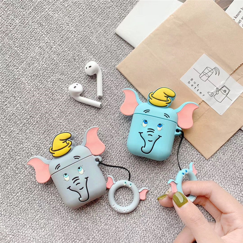 Cute Cartoon Elephant Bluetooth Earphone Case (Silicone)