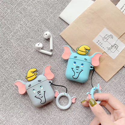 Cute Cartoon Elephant Bluetooth Earphone Case (Silicone)