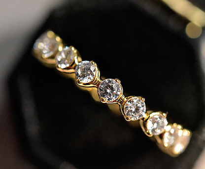 Spring Qiaoer 925 Silver Diamond Wedding Ring for Women