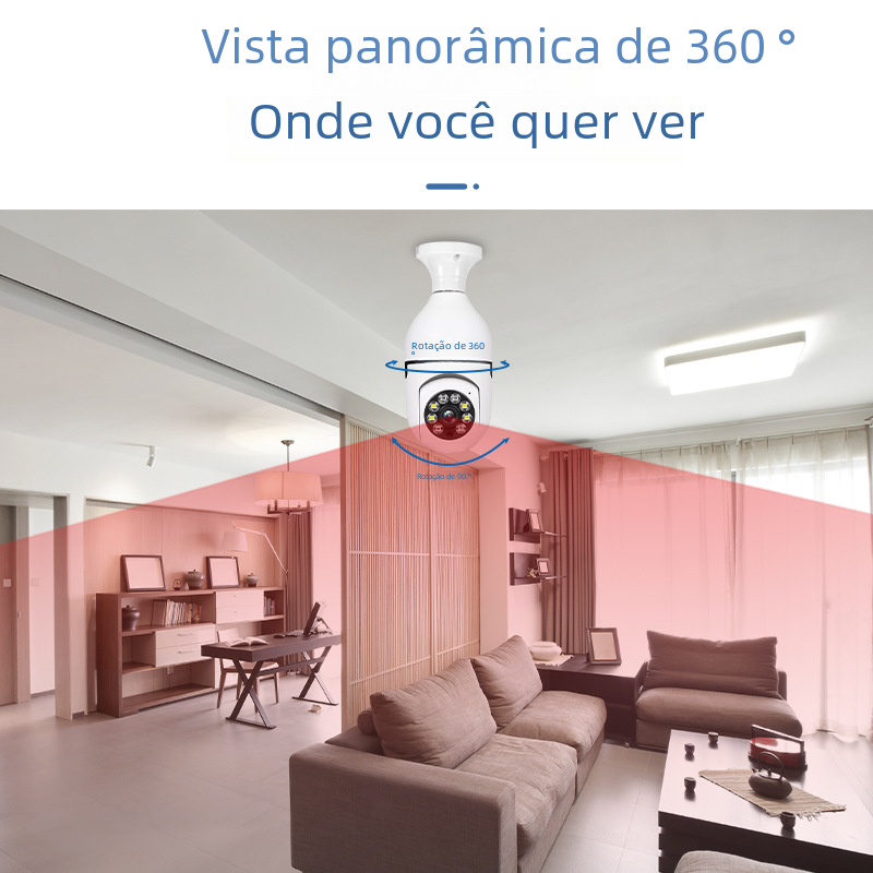 E27 Bulb Camera with 360° Indoor HD Night Vision