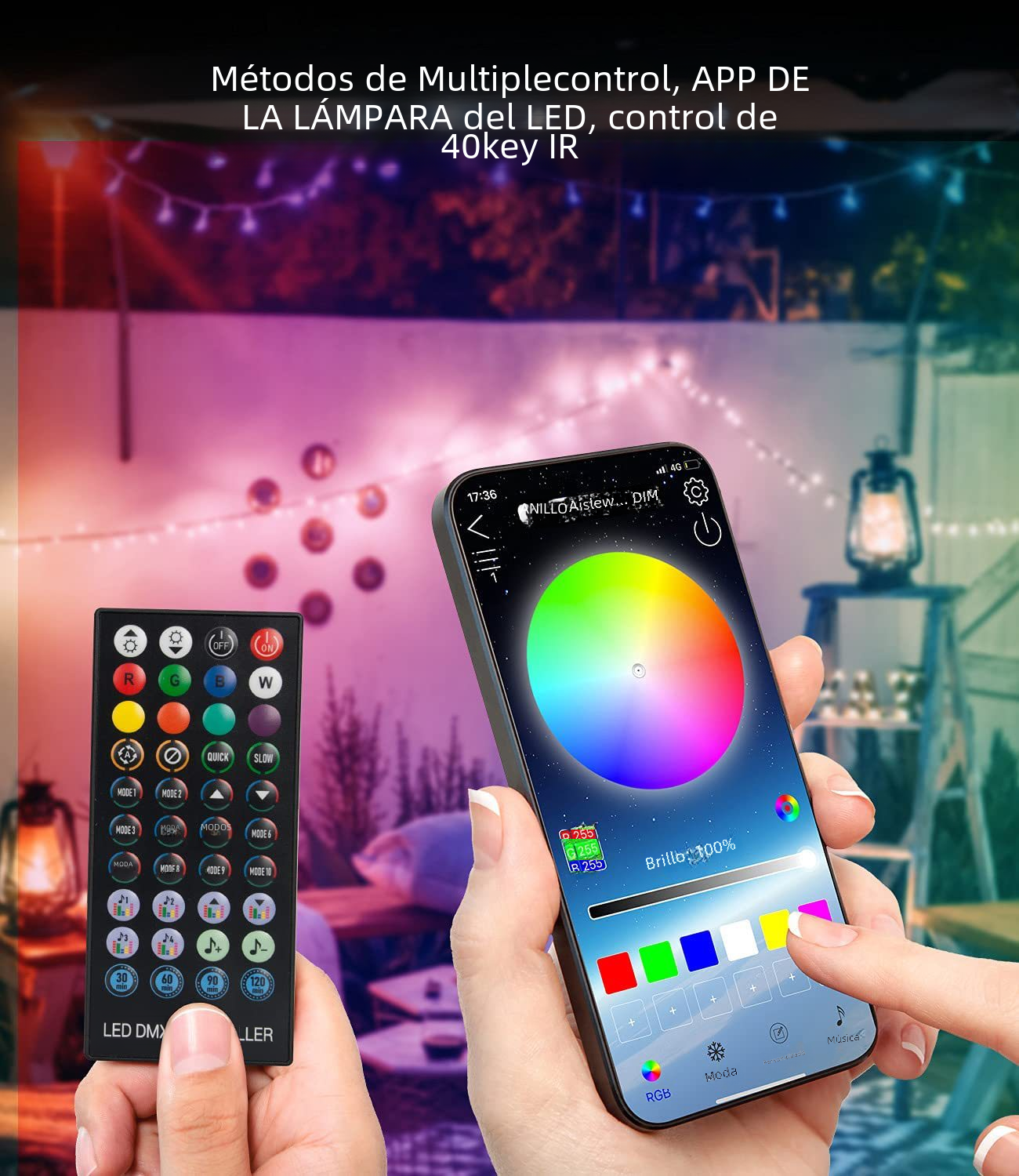 40-Key Bluetooth Fairy Lights with App Control