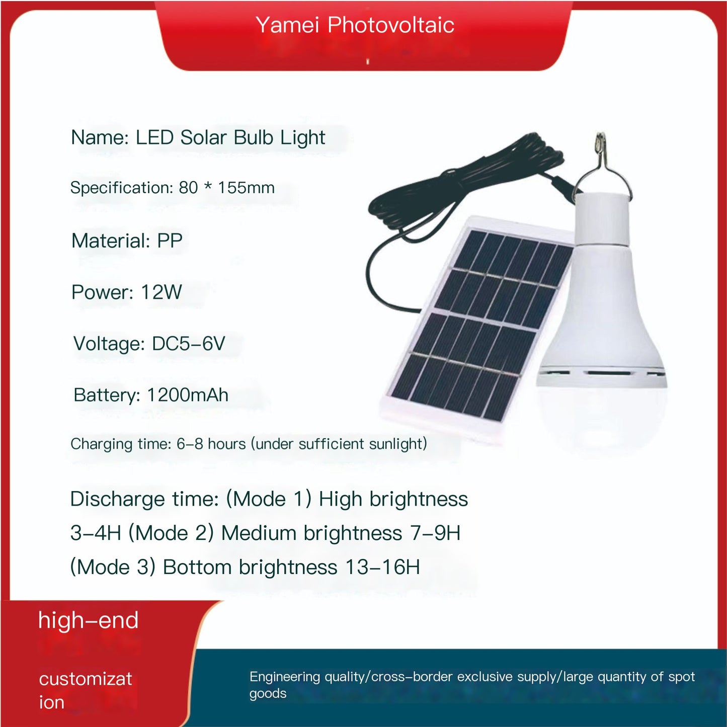 Solar Outdoor Emergency Charging LED Street Light